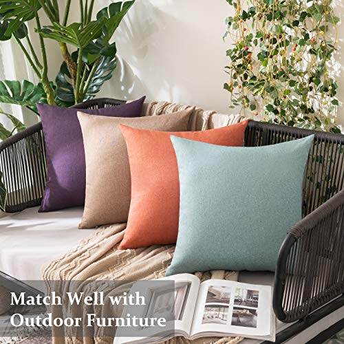 Decorative Outdoor Pillow Covers Euro Waterproof 22x22 Teal (22" x 22" (Pack of 2) / Teal)