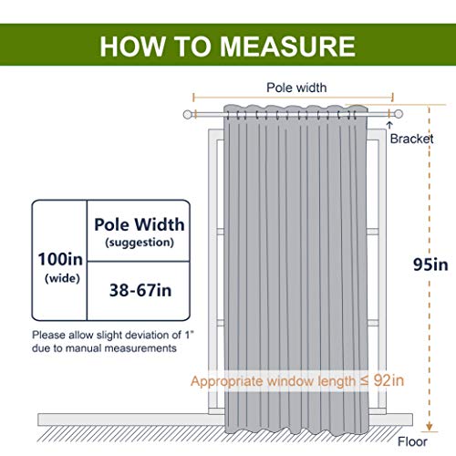 Sliding Patio Door Curtains (Grey / 100"W x 95"L (Pack of 1))