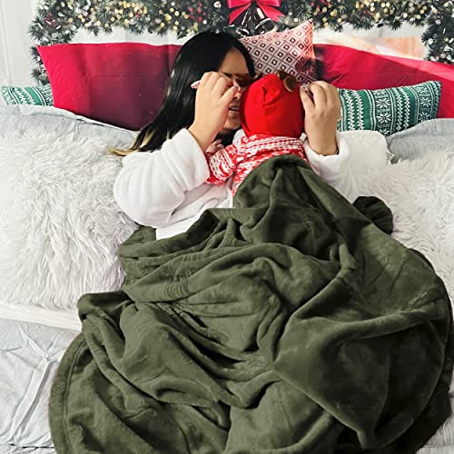 GentleSoft Fleece Blanket Twin Size Olive Green (Olive Green / Twin (60" X 80"))