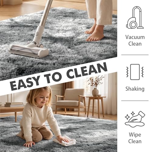 8x10 Ft Extra Large Shag Rugs for Living Room (Fc Grey 5sm04 / 8' X 10' (Rectangular))