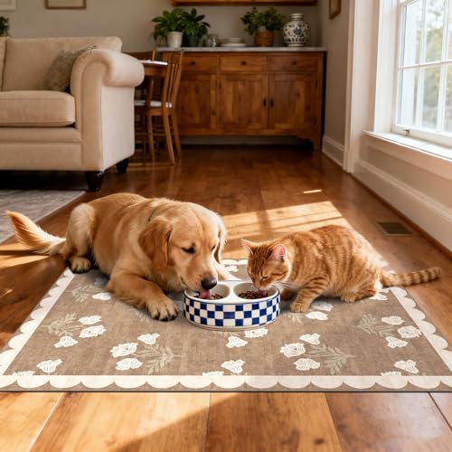 Front Door Mat Outside Entrance (Flower - Brown / 2' x 3' (Rectangular))