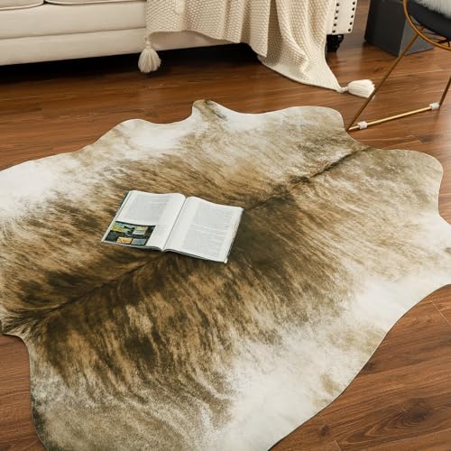 Western Faux Cowhide Rug (7' x 6'3" (7×6.2 ft) / Brown)