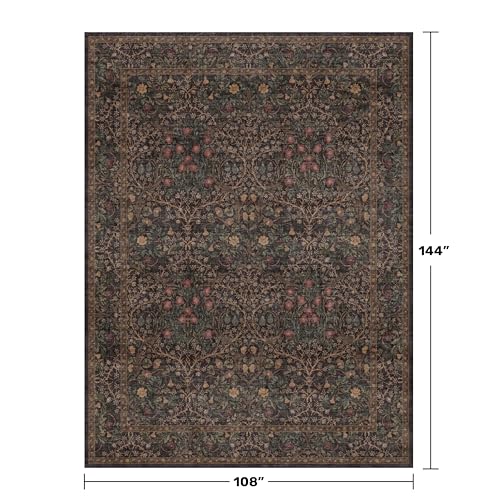 Washable Area Rugs 9x12 Living Room (Dark Brown / 9' x 12' (Rectangular))