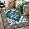 3x5 Washable Non Slip Boho Area Rug for Bedroom (Green White/Multi / 3' x 5' (Rectangular))