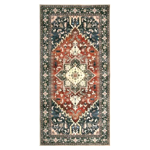 Washable Runner Rug (3' x 6' / Brick Red)