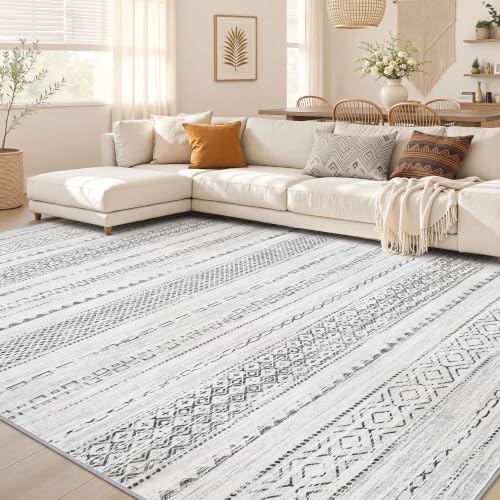 Boho 6x8 Area Rug Living Room Rugs Machine Washable Gray (Color Gray / 6' X 8' (Rectangular))