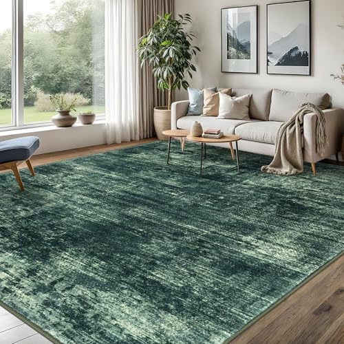 Abstract Area Rugs 8x10 Ft Washable Large Rugs for Living Room (Dark Green / 8' x 10' (Rectangular))