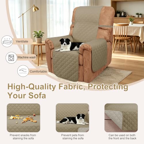 Reversible Recliner Chair Covers (Camel/Beige / 28'' Recliner)