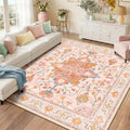 Washable Area Rug (Pink/Light Pink/Colorful / 8' x 8' (Square))