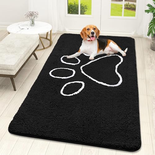 Dog Door Mat for Muddy Paws 59x32 (Black / 59" X 32")