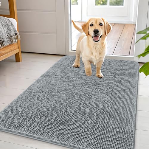 Dog Door Mat for Muddy Paws 44x32 (Grey / 44" X 32")