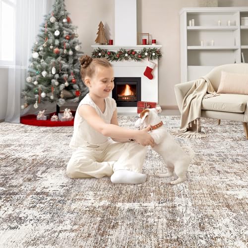 8x10 Washable Area Rug (Brown/Grey/Red / 8' x 10' (Rectangular))