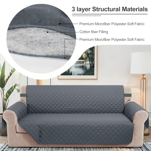 Oversized Sofa Cover for 3 Cushion (Dark Blue/Dark Blue / Sofa Xl - Xl Large (78"))