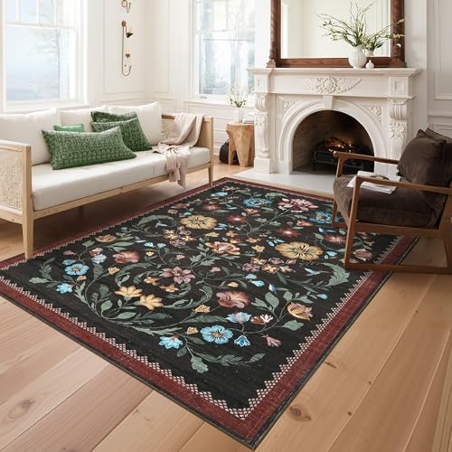 Washable Rug 4x6 Area Rugs for Living Room (C Red / 4' x 6' (Rectangular))
