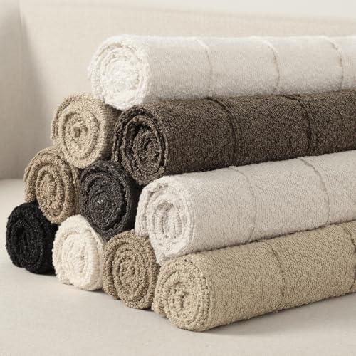 Textured Boucle Throw Pillow Covers 24x24 Pack of 2 (Dark Gray / 24" x 24" (Pack of 2))