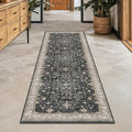 Black Boho Washable 2x6 Runner Rugs for Hallway Kitchen Bedroom Beside Laundry Room Bathroom Rug (2' x 6' (Runner) / Ashen / Multi)