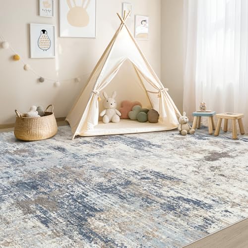 8x10 Area Rug Living Room Rugs (Denim Blue / 8' x 10' (Rectangular))