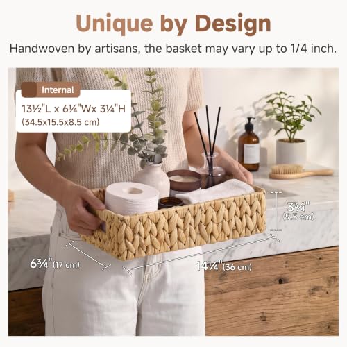 Toilet Paper Basket (Natural (Water Hyacinth) / 14¼" L x 6¾" W x 3¾" H)