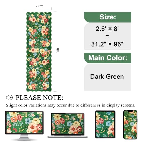 2.6x8 Runner Rug (Dark Green (Big) / 2'6" x 8' (Rectangular))