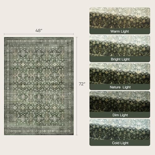 3x5 Area Rugs for Entryway (Green / 3' X 5' (Rectangular))