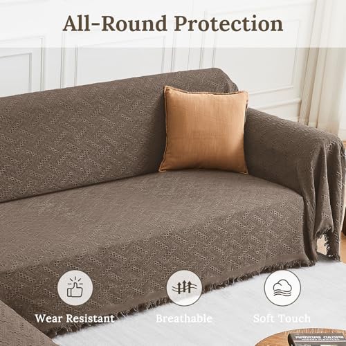 2 Piece Sectional Couch Cover for L Shape Sofa Taupe XXL (Taupe / XX-Large)