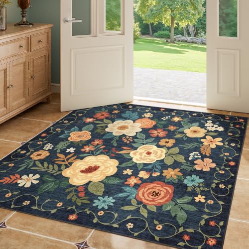 4x4 Square Area Rug (Navy Blue / 4' x 4' (Rectangular))