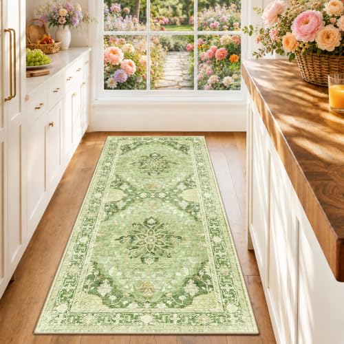 Washable Area Rug (Green/Yellow / 2' x 6' (Rectangular))