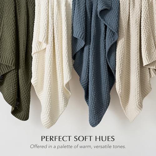 HOME Chunky Chenille Knit Throw Blanket (Olive Green / 60" X 80")