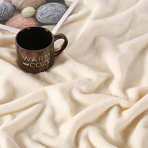 Large Flannel Fleece Throw Blanket (60"x80" / Creamwhite)