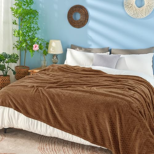 Chocolate Brown Fleece Throw Blanket for Couch (Chocolate Brown / Throw/Travel-50x60 IN)