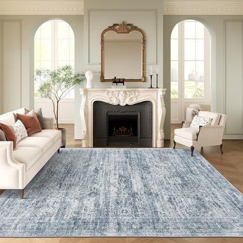 9x12 Area Rugs for Living Room Washable Rug Non (Blue / 9' x 12' (Rectangular))