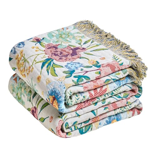 Boho Throw Blanket 60"x80" Fall Cotton Orchid Blanket for Couch (Orchid / 60"x80")