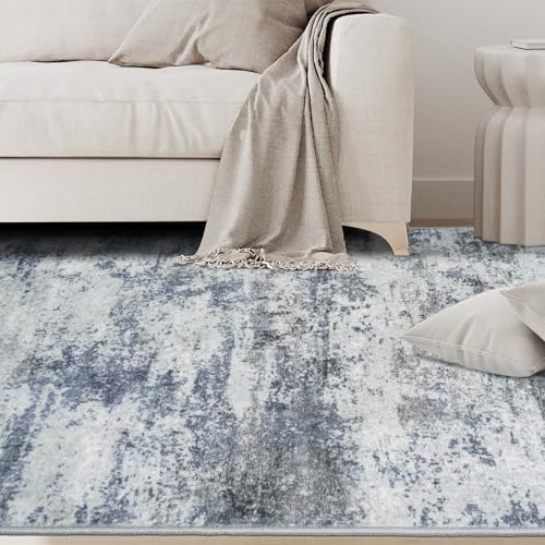 10x14 Area Rugs for Living Room Washable Dining Room Blue Grey (Blue/Grey / 10' x 14' (Rectangular))