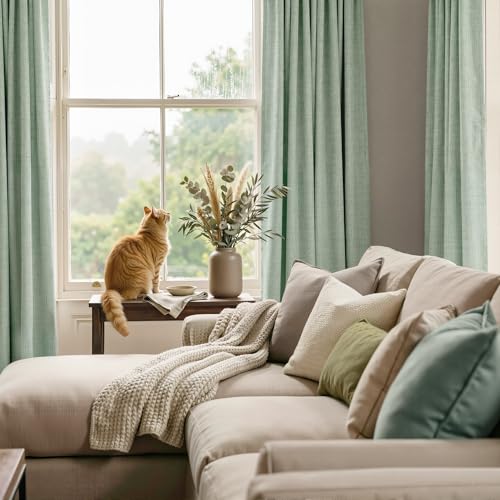Sage Green 100% Blackout Curtains 96 Inch Long for Bedroom (Sage Green / 52"W x 96"L (Pack of 2))