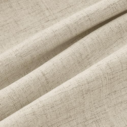 100% Blackout Linen Curtains 42 x 84 Inch Cobblestone 2 Panels (Cobblestone / 42"W x 84"L (Pack of 2))