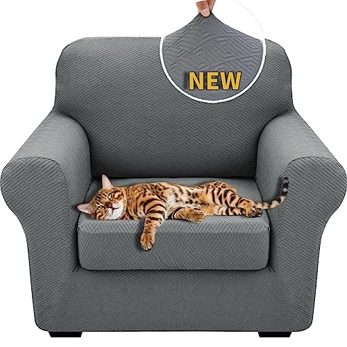 2 Piece Stretch Armchair Sofa Cover (31"-46"(1 Cushion) / Light Gray（big Sale))