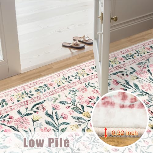 8x10 Area Rug Living Room (Pink/Green / 8' x 10' (Rectangular))