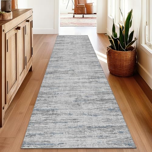 3x8 Runner Rug Non Slip Washable Rugs for Hallways (Blue/Grey / 3' x 8' (Runner))