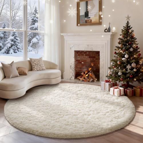 Round Rugs 6Ft Ivory Circle Area Rug (2- Ivory / 6' (Round))