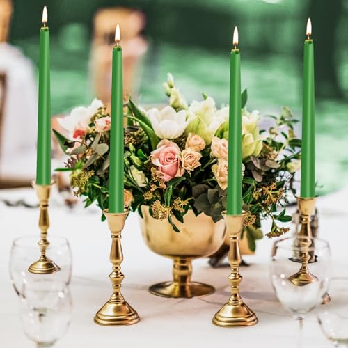 0.87×10 Inch Green Taper Candles (Dark Green)