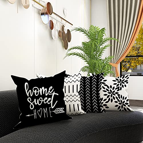 Pillow Covers 20x20 Set of 4 (Black / 20" x 20" (Pack of 4))