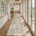 Hallway Runner Rug 2x12 Extra Long Washable Runner (Brown / 2' x 12' (Runner))