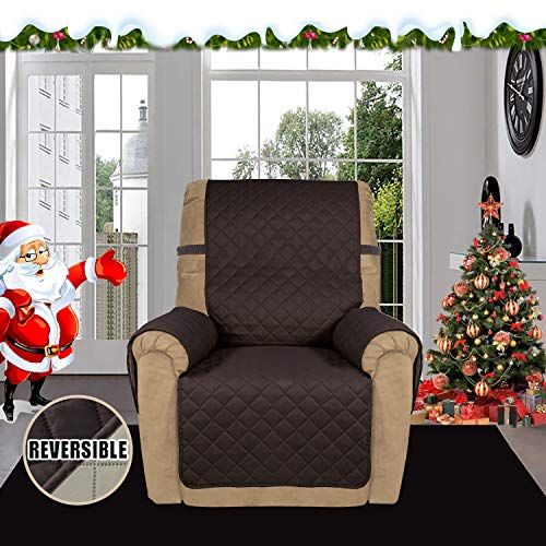 Reversible Couch Cover (Chocolate/Beige / Small Recliner)