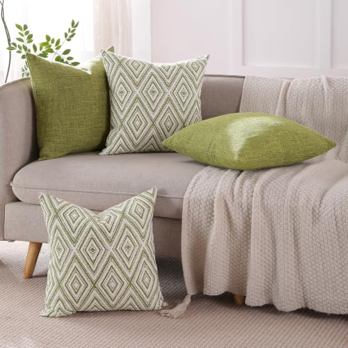 Throw Pillow Covers 20x20 (Green / 20" x 20" (Pack of 4))