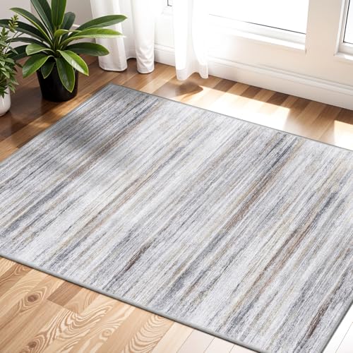2x3 Small Washable Area Rug (Beige/Grey / 2' x 3' (Rectangular))
