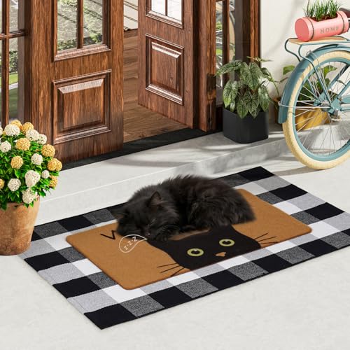 Welcome Mat Set (Cat With Green Eyes)
