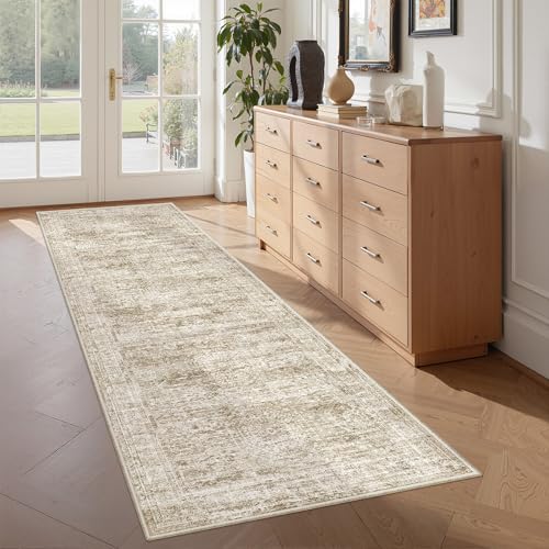 2x6 Runner Rug Non Slip (Brown/Ivory / 2' x 6' (Runner))
