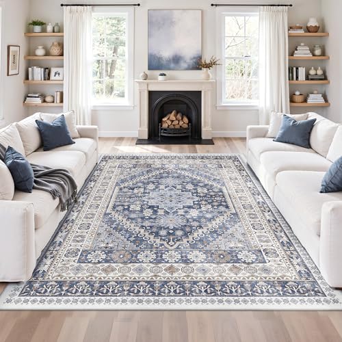 5x8 Area Rugs for Living Room (Blue/Beige / 5' x 8' (Rectangular))