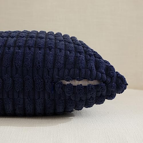 4 Packs Navy Blue Decorative Throw Pillow Covers 12x24 Inch for Living Room Couch Bed Sofa (24" x 12" (Pack of 4) / Navy Blue)