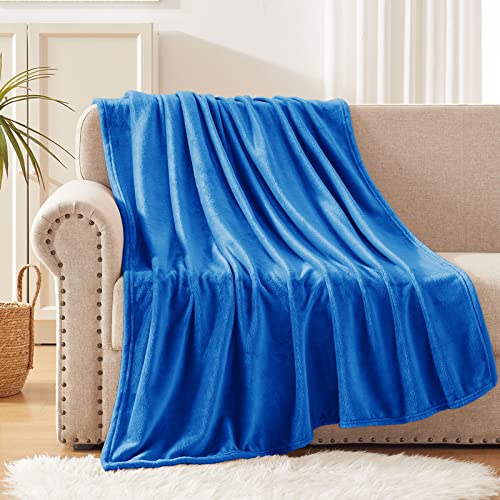 Soft Large Fleece Throw Blanket for Couch (Cobalt Blue / Throw XL (50" x 70"))